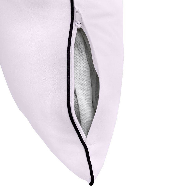 Model-4 - AD107 Crib Contrast Pipe Trim Bolster & Back Pillow Cushion Outdoor SLIP COVER ONLY