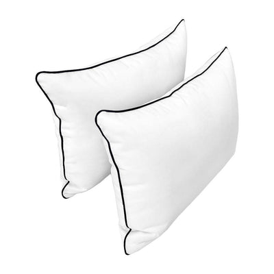 Model-4 - AD106 Full Contrast Pipe Trim Bolster & Back Pillow Cushion Outdoor SLIP COVER ONLY