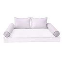 Model-4 - AD107 Full Contrast Pipe Trim Bolster & Back Pillow Cushion Outdoor SLIP COVER ONLY
