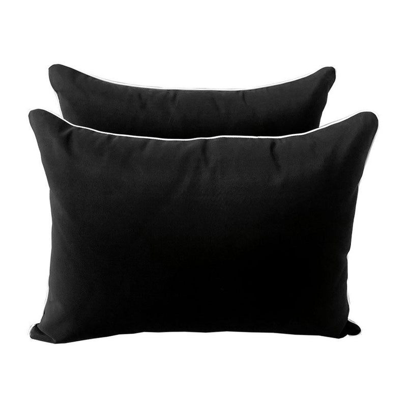 Model-4 - AD109 Full Contrast Pipe Trim Bolster & Back Pillow Cushion Outdoor SLIP COVER ONLY