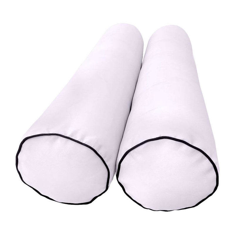 Model-4 - AD107 Twin Contrast Pipe Trim Bolster & Back Pillow Cushion Outdoor SLIP COVER ONLY