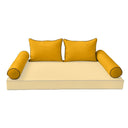 Model-4 - AD108 Twin Contrast Pipe Trim Bolster & Back Pillow Cushion Outdoor SLIP COVER ONLY