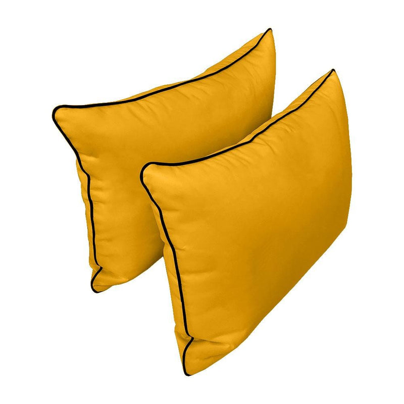 Model-4 - AD108 Twin Contrast Pipe Trim Bolster & Back Pillow Cushion Outdoor SLIP COVER ONLY