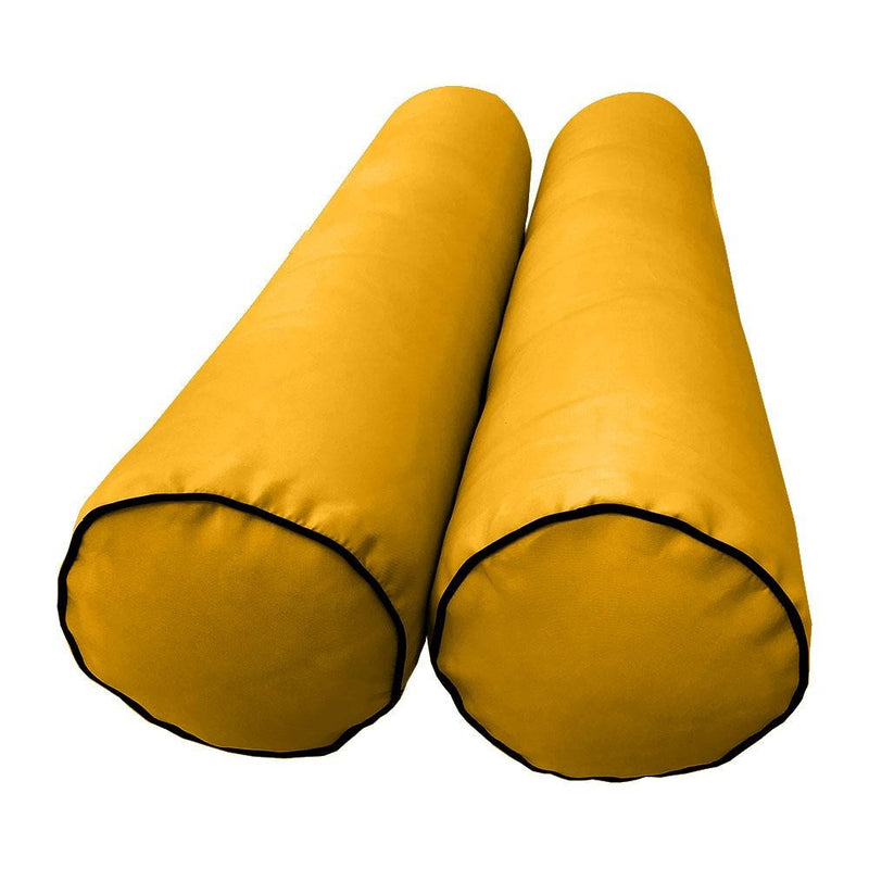 Model-4 - AD108 Twin Contrast Pipe Trim Bolster & Back Pillow Cushion Outdoor SLIP COVER ONLY