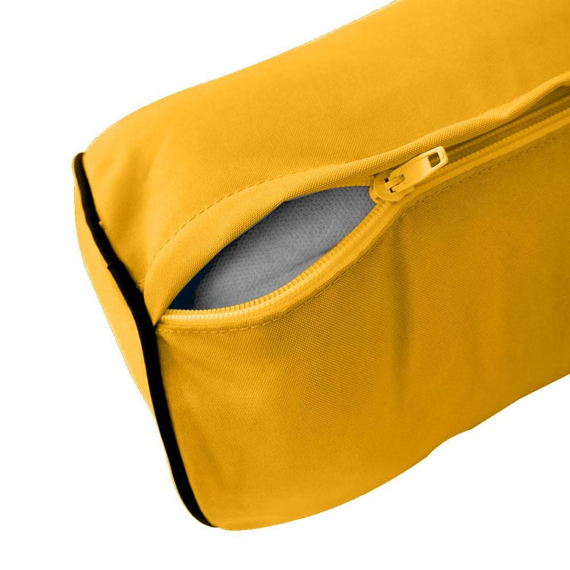 Model-4 - AD108 Twin Contrast Pipe Trim Bolster & Back Pillow Cushion Outdoor SLIP COVER ONLY