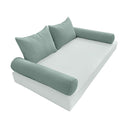 Model-4 - AD002 Crib Pipe Trim Bolster & Back Pillow Cushion Outdoor SLIP COVER ONLY