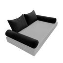 Model-4 - AD109 Crib Pipe Trim Bolster & Back Pillow Cushion Outdoor SLIP COVER ONLY