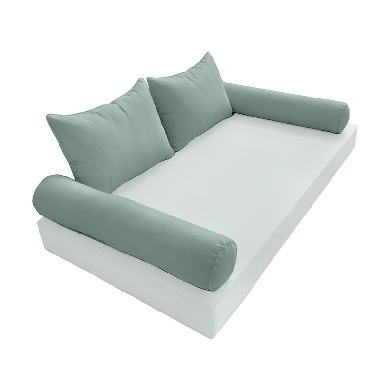 Model-4 - AD002 Full Pipe Trim Bolster & Back Pillow Cushion Outdoor SLIP COVER ONLY