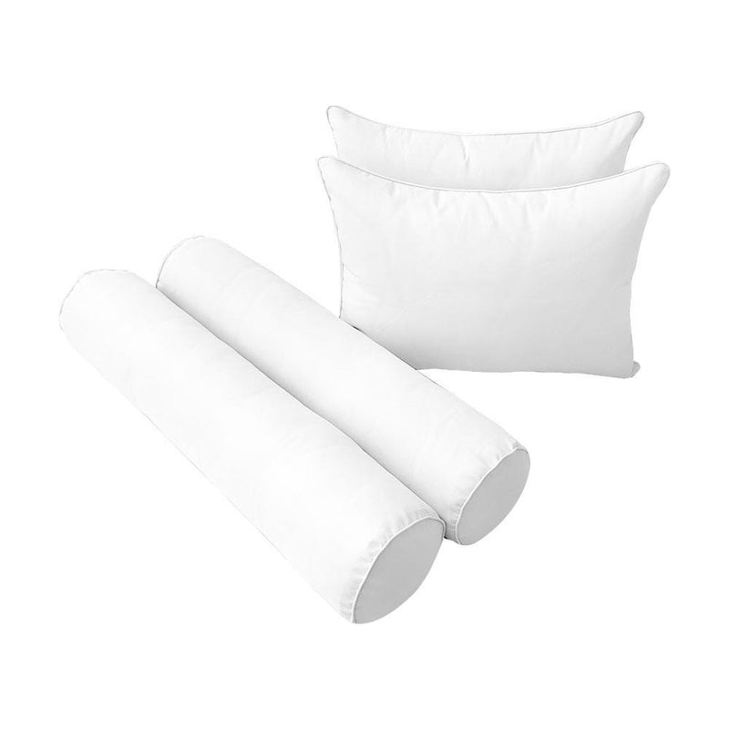 Model-4 - AD106 Queen Pipe Trim Bolster & Back Pillow Cushion Outdoor SLIP COVER ONLY