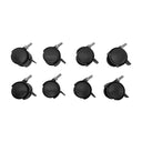 Thread Size 2'' Black PVC Nylon Twin Swivel Casters Wheel w/ Brake - 8 Pc