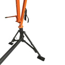 Compact hydraulic pickup truck crane with swivel arm and lifting chain hook