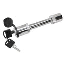 Trailer hitch lock cylinder with knurled ends and keys