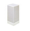 24” x 24” x 54” White Slatwall Tower Display Unit, 4-Sided Retail Store Merchandising Fixture for Boutique, Gift Shop & Commercial Floor Display