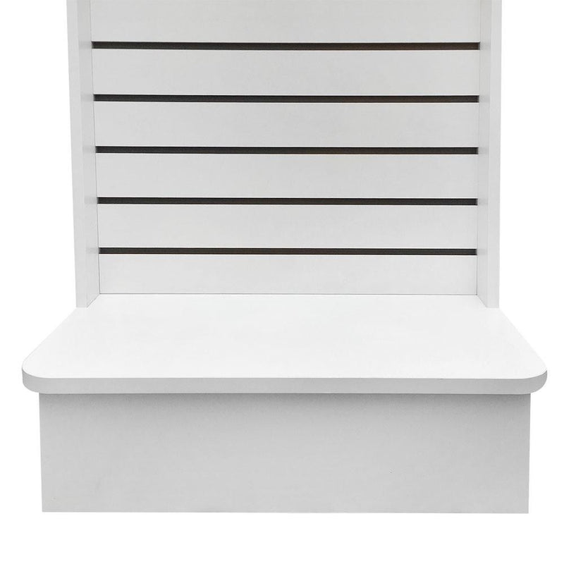 White 25x25x54 Display Tower 2 Sided Slatwall Knockdown Displays Floor Stand
