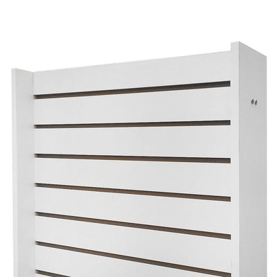 White 25x25x54 Display Tower 2 Sided Slatwall Knockdown Displays Floor Stand