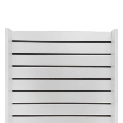 White 25x25x54 Display Tower 2 Sided Slatwall Knockdown Displays Floor Stand