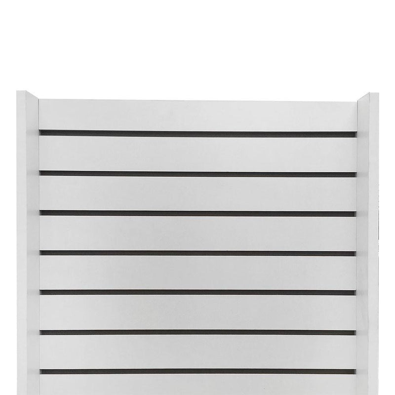 White 25x25x54 Display Tower 2 Sided Slatwall Knockdown Displays Floor Stand