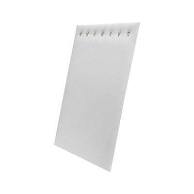 White Faux Leather 7 Hooks Easel 14" x 7-3/4" For Hanging Display Chain Necklaces Retail Store