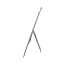 14" x 7-3/4" White Faux Leather Necklace Display Easel – Jewelry Stand with 7 Hooks for Chains & Pendants, Retail Store Counter & Showcase Display