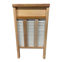 Vintage Wooden Washboard for Laundry, Galvanized Steel Wash Board (Lavadero), Hand Washing Clothes, Rustic Farmhouse Style