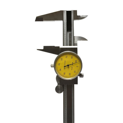 Yellow - 4 Way Dial Caliper 6" Stainless Steel Shock Proof 0.001"