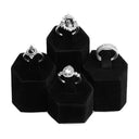 4 Ring Black Velvet Pedestal Display Stand – Jewelry Holder with Metal Ring Clips for Retail, Boutique & Showcase Displays