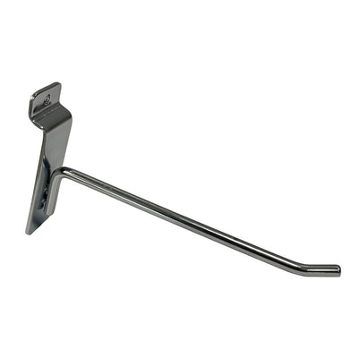 6" Slatwall Hooks, Chrome, Hanger Display,Display Panel Hooks Wire Metal 2Pc Set