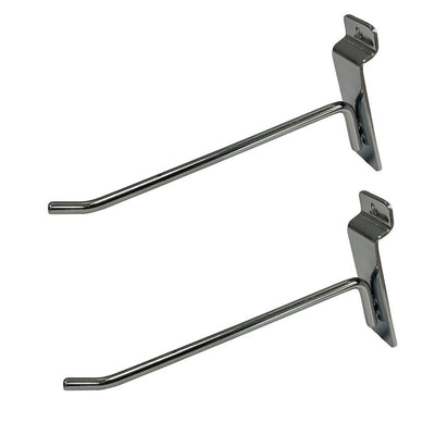 6" Slatwall Hooks,Chrome,Hanger Display,Display Panel Hooks Wire Metal 24 Pc Set