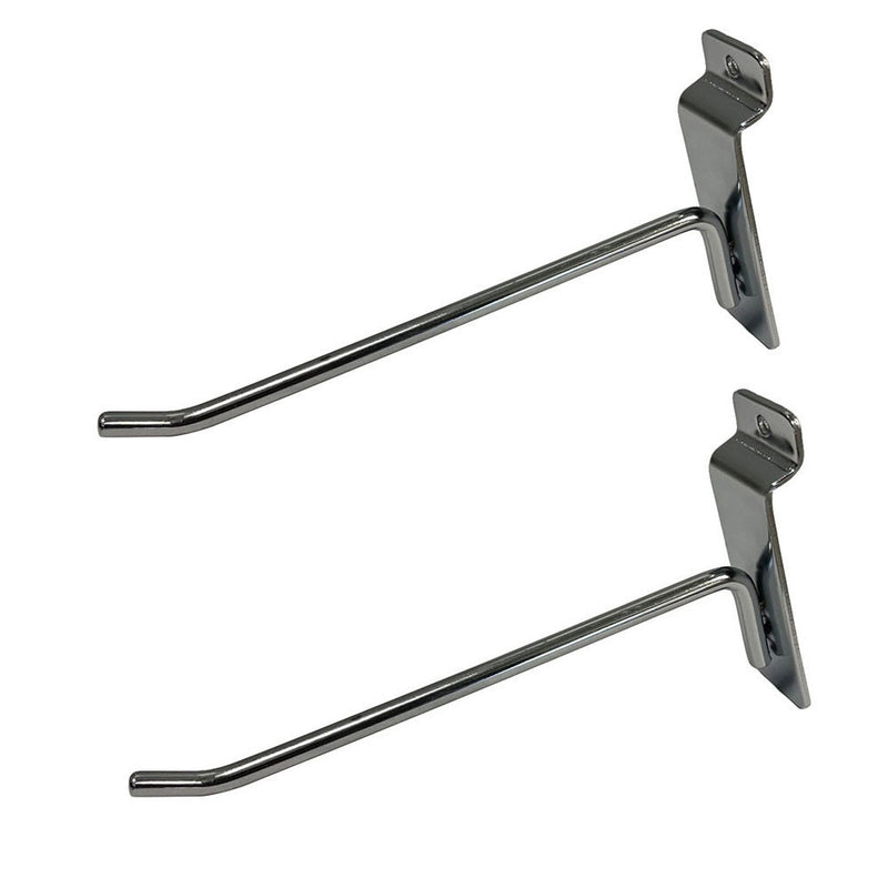 6" Slatwall Hooks,Chrome,Hanger Display,Display Panel Hooks Wire Metal 24 Pc Set