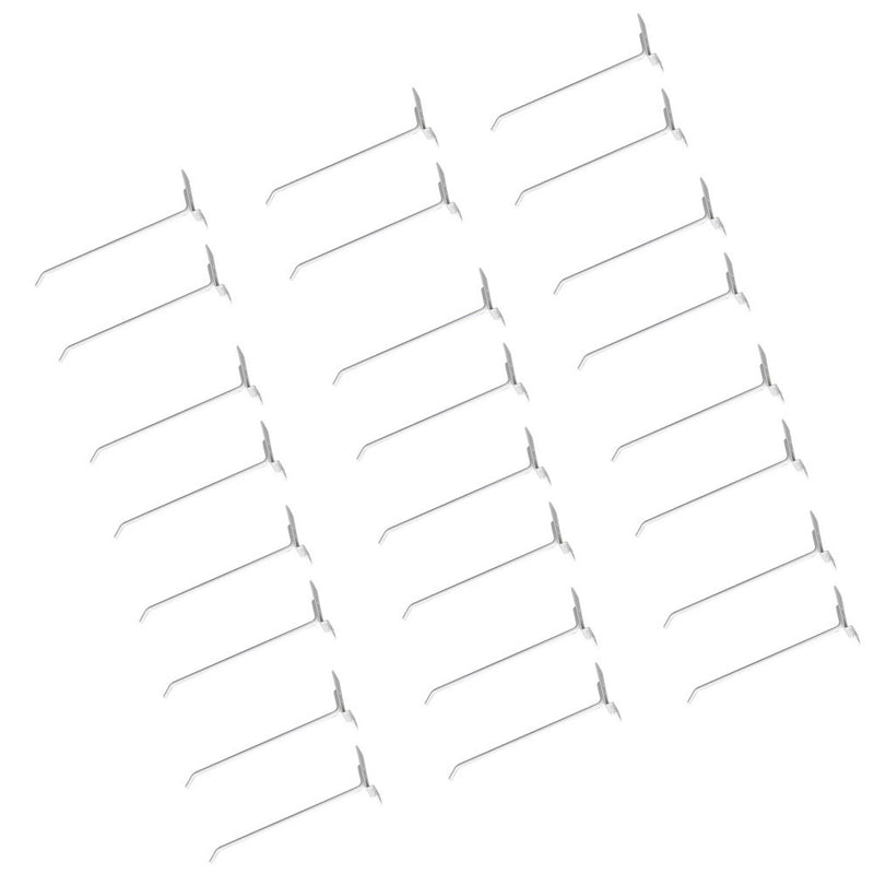 10" Slatwall Hooks,White,Hanger Display,Display Panel Hooks Wire Metal 24 Pc Set