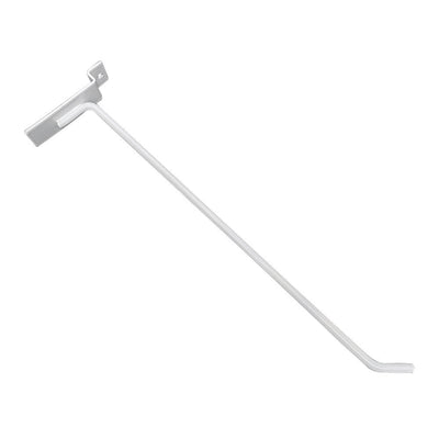 10" Slatwall Hooks,White,Hanger Display,Display Panel Hooks Wire Metal 24 Pc Set