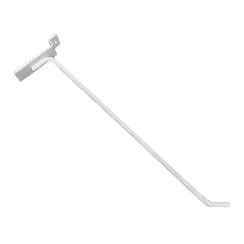 10" Slatwall Hooks,White,Hanger Display,Display Panel Hooks Wire Metal 24 Pc Set