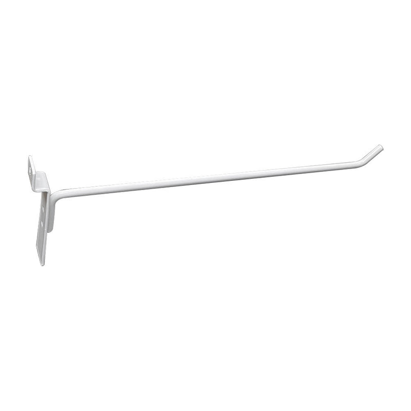 10" Slatwall Hooks,White,Hanger Display,Display Panel Hooks Wire Metal 24 Pc Set