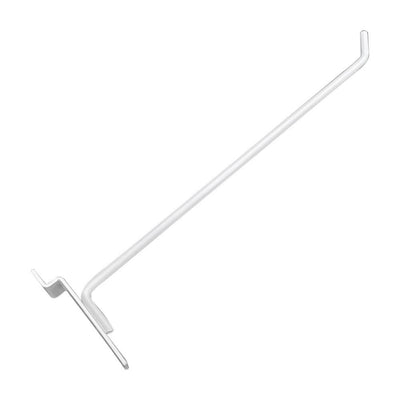 10" Slatwall Hooks,White,Hanger Display,Display Panel Hooks Wire Metal 24 Pc Set