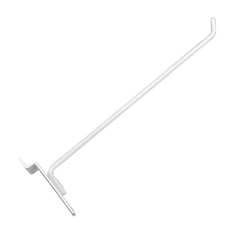 10" Slatwall Hooks,White,Hanger Display,Display Panel Hooks Wire Metal 24 Pc Set
