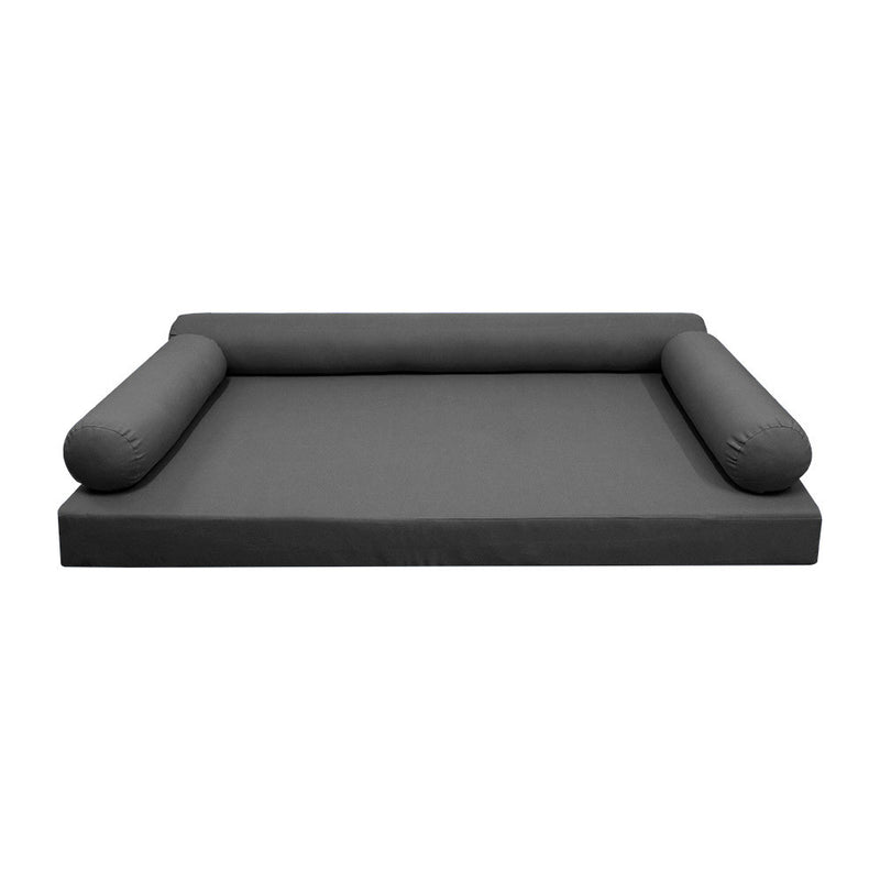 *COVER ONLY*-Model-6 Outdoor Daybed Mattress Bolster Pillow Slipcovers Knife Edge Twin Size-AD003