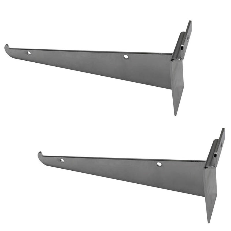 8" Slatwall Shelf Bracket, Chrome, Hanger Display Panel Shelf 10 Pc Set