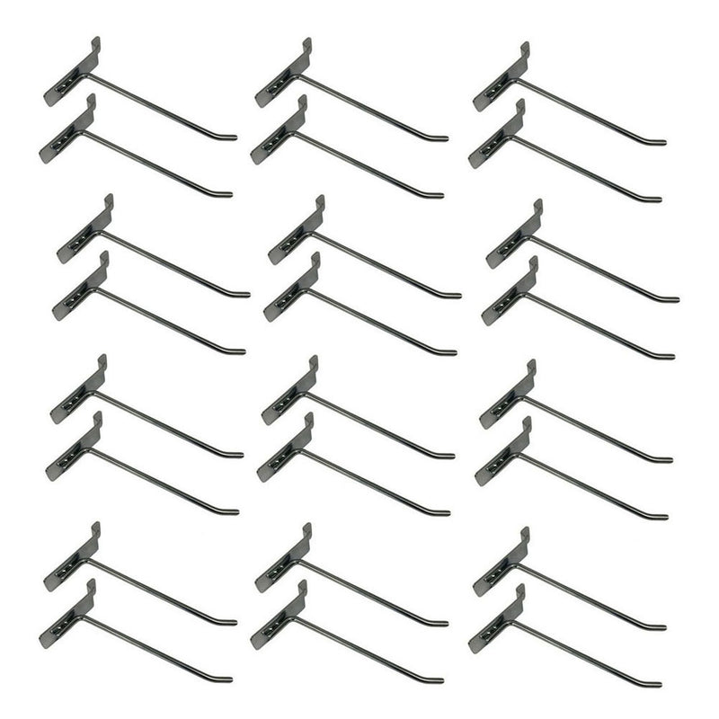 8" Slatwall Hooks,Chrome,Hanger Display,Display Panel Hooks Wire Metal 24 Pc Set