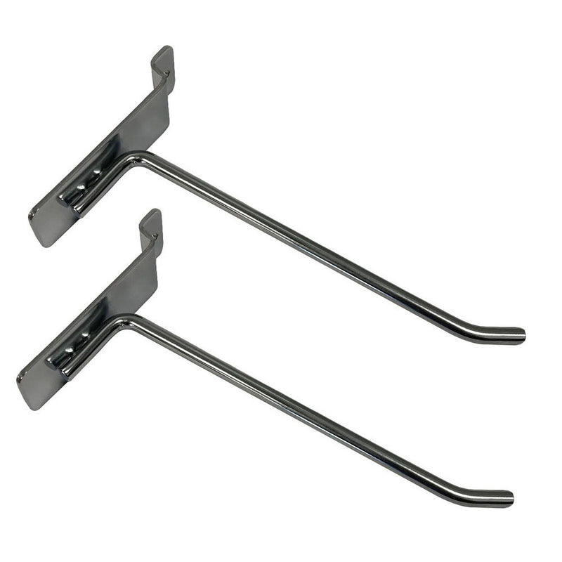 8" Slatwall Hooks,Chrome,Hanger Display,Display Panel Hooks Wire Metal 24 Pc Set