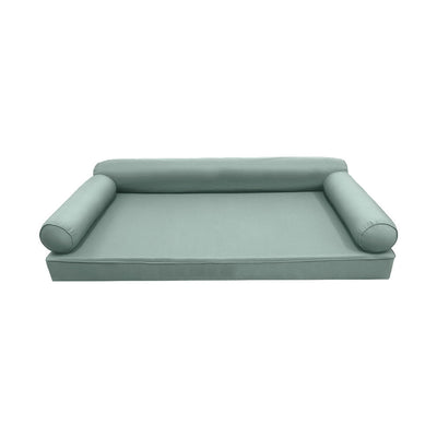 *COVER ONLY*-Model-6 Outdoor Daybed Mattress Bolster Pillow Slipcovers Pipe Trim Crib Size - AD002