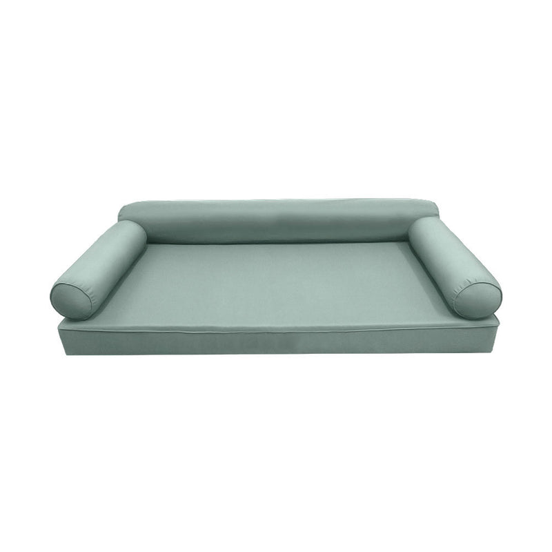 *COVER ONLY*-Model-6 Outdoor Daybed Mattress Bolster Pillow Slipcovers Pipe Trim Crib Size - AD002