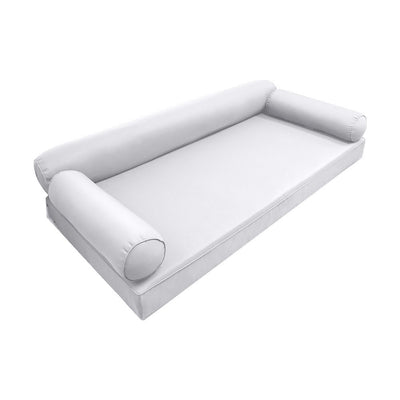 *COVER ONLY*-Model-6 Outdoor Daybed Mattress Bolster Pillow Slipcovers Pipe Trim Crib Size - AD105