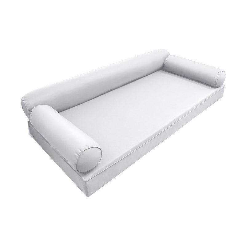 *COVER ONLY*-Model-6 Outdoor Daybed Mattress Bolster Pillow Slipcovers Pipe Trim Crib Size - AD105