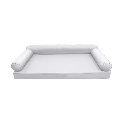 *COVER ONLY*-Model-6 Outdoor Daybed Mattress Bolster Pillow Slipcovers Pipe Trim Crib Size - AD105