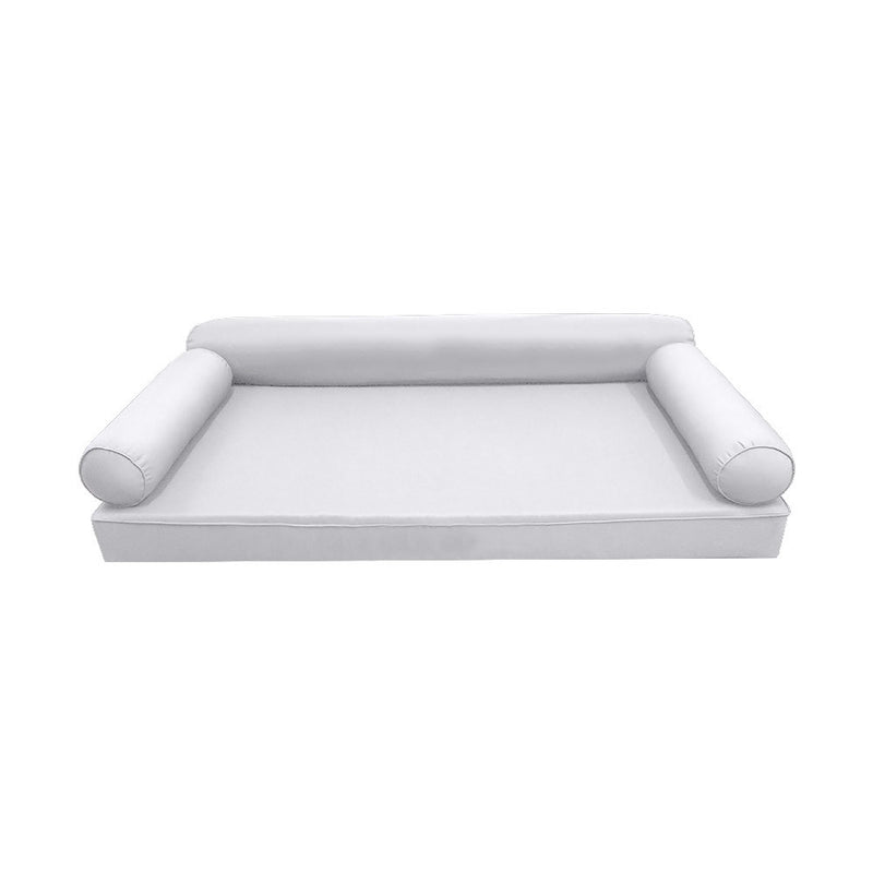 *COVER ONLY*-Model-6 Outdoor Daybed Mattress Bolster Pillow Slipcovers Pipe Trim Crib Size - AD105