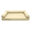 *COVER ONLY*-Model-6 Outdoor Daybed Mattress Bolster Pillow Slipcovers Contrast Pipe Trim Crib Size - AD103