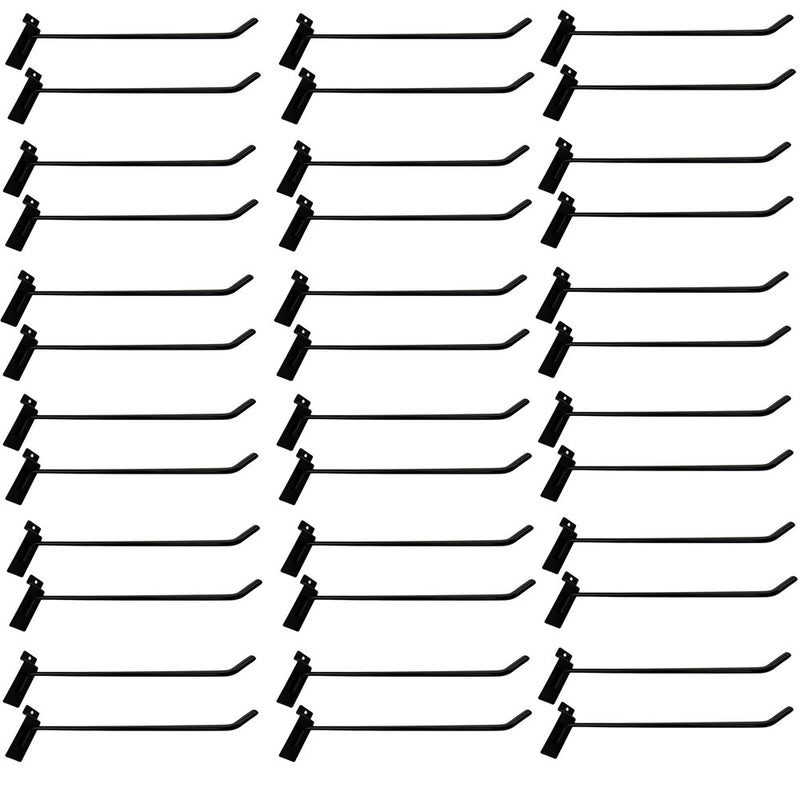 12" Slatwall Hooks,Black,Hanger Display,Display Panel Hooks Wire Metal 24 Pc Set