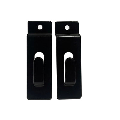 Single Notch Hook Slatwall Hooks, BLACK, 2 Pc Set