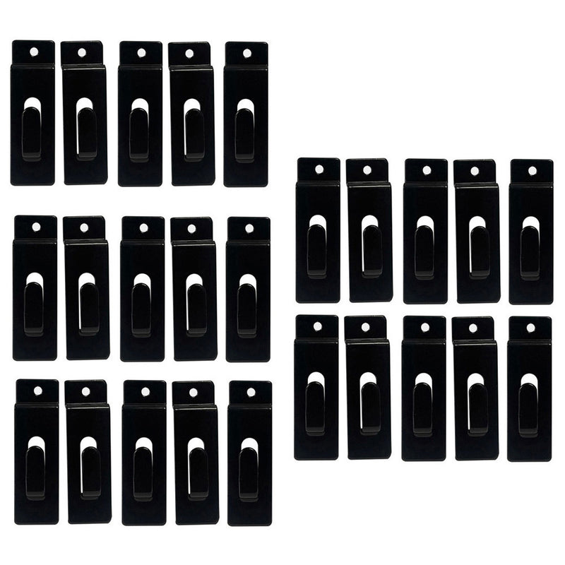 Single Notch Hook Slatwall Hooks, BLACK, 25 Pc Set