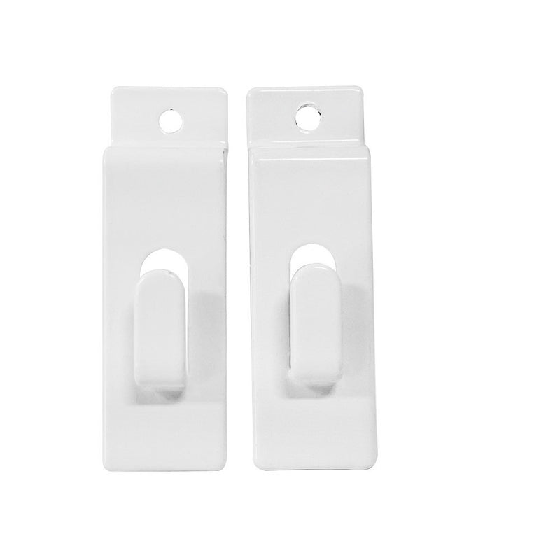 Single Notch Hook Slatwall Hooks, WHITE, 2 Pc Set